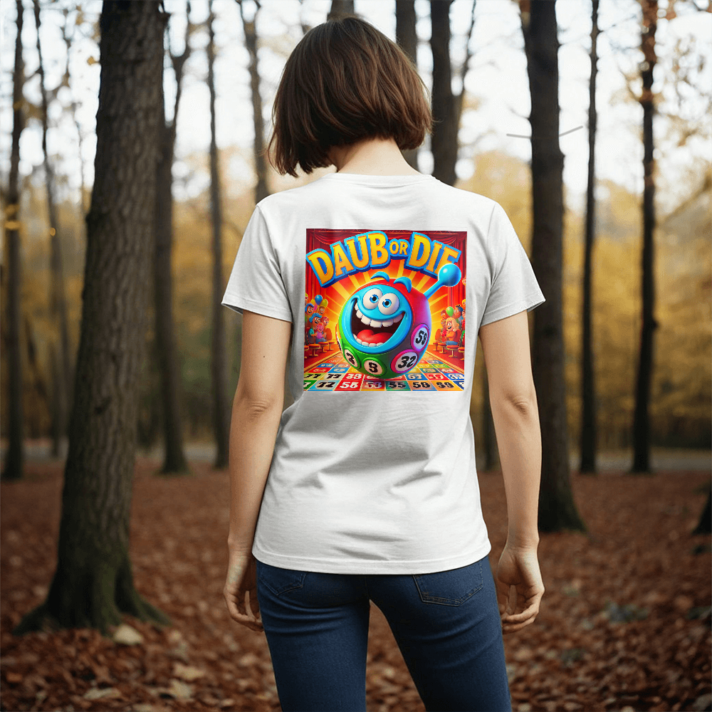 Daub Or Die - Bella + Canvas 3001 Unisex T-shirt Back Print - Gift for Her - Gift for Him