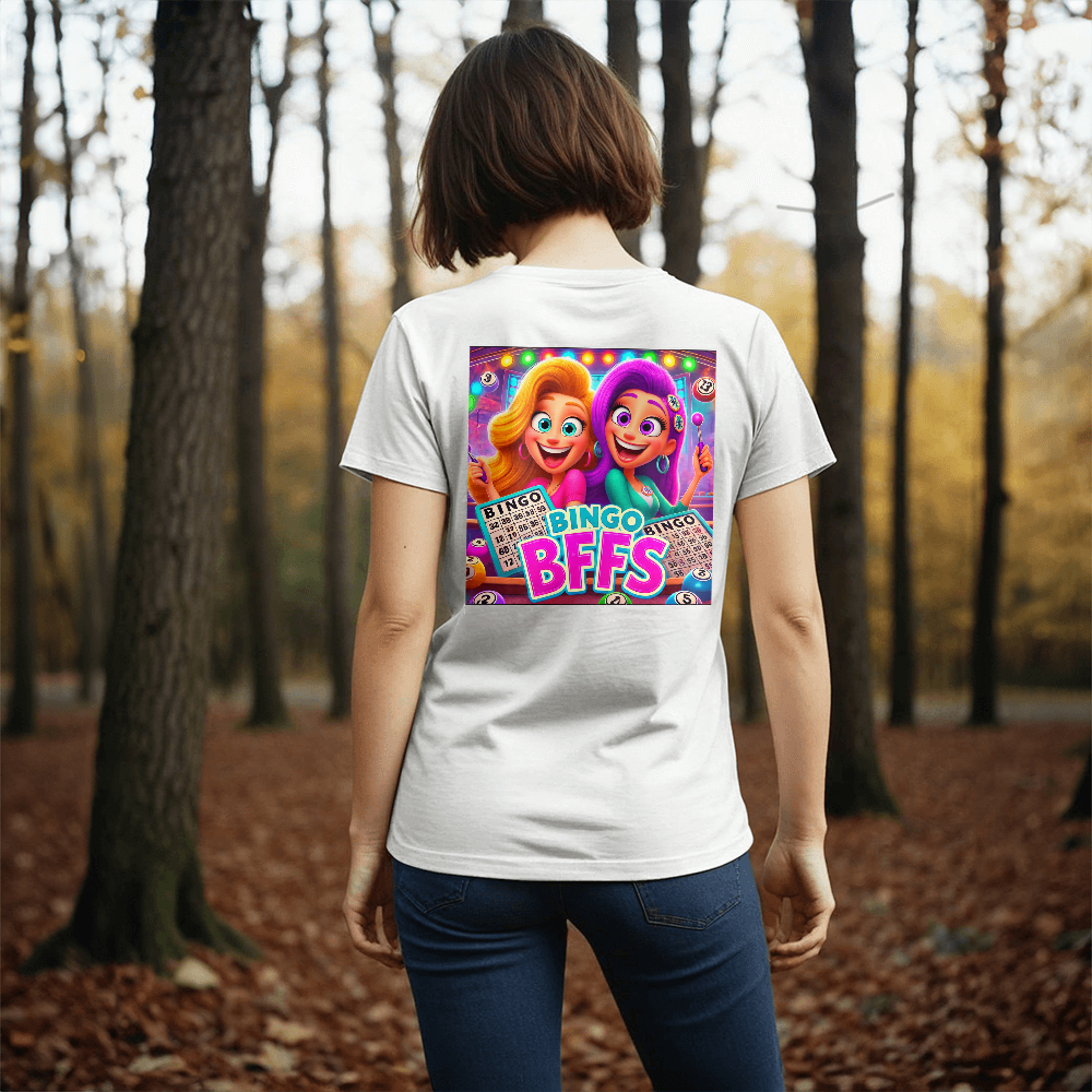 Bingo BFFS 1 - Bella + Canvas 3001 Unisex T-shirt Back Print - Gift for Her