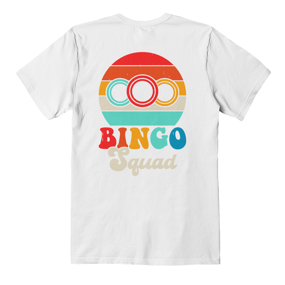 Bingo Squad - Bella + Canvas 3001 Unisex T-shirt Back Print - Gift for Her - Gift for Him
