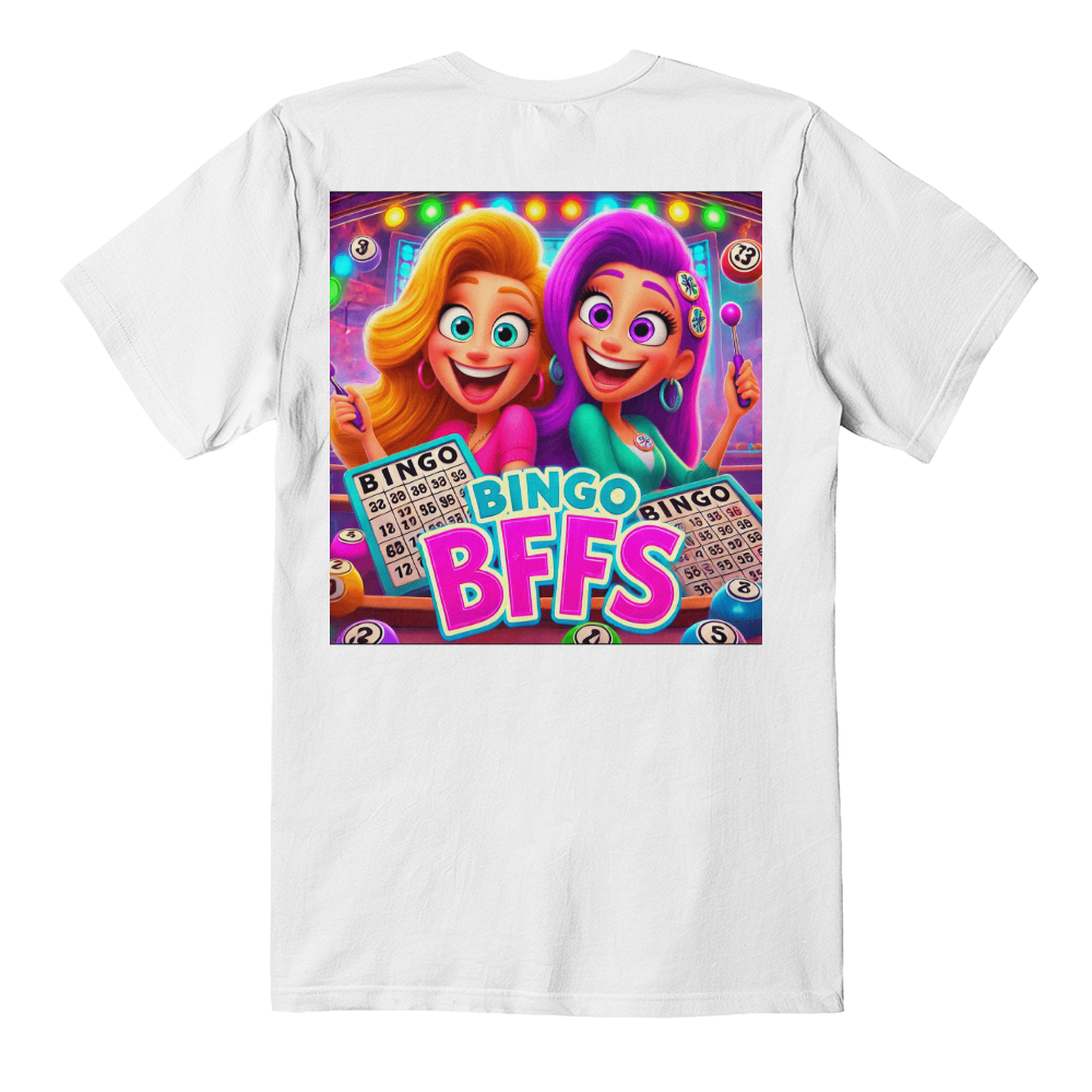 Bingo BFFS 1 - Bella + Canvas 3001 Unisex T-shirt Back Print - Gift for Her