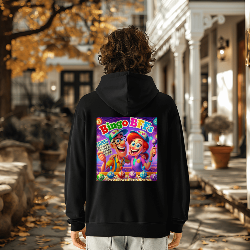 Bingo BFFS 2 - Bella + Canvas 3719 Pullover Fleece Hoodie Back Print - Gift for Her - Gift for Him