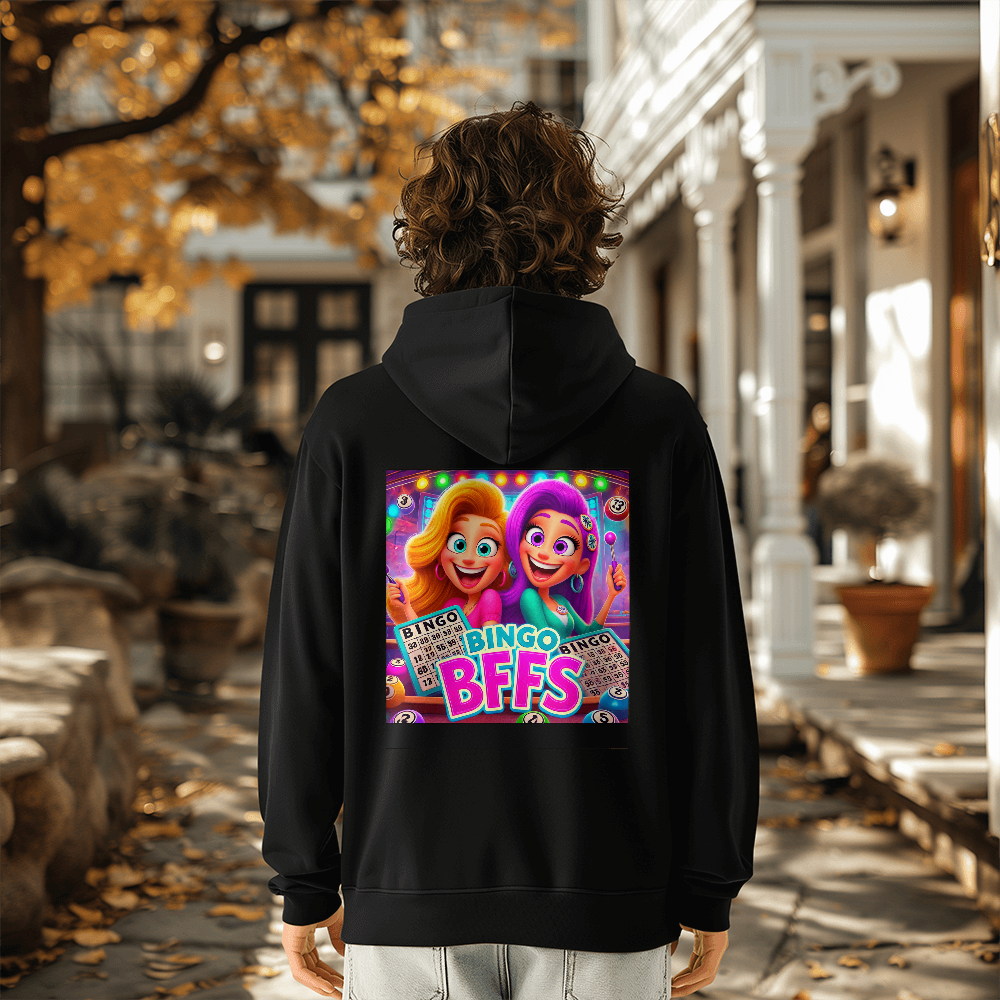 Bingo BFFS 1 - Bella + Canvas 3719 Pullover Fleece Hoodie Back Print - Gift for Her
