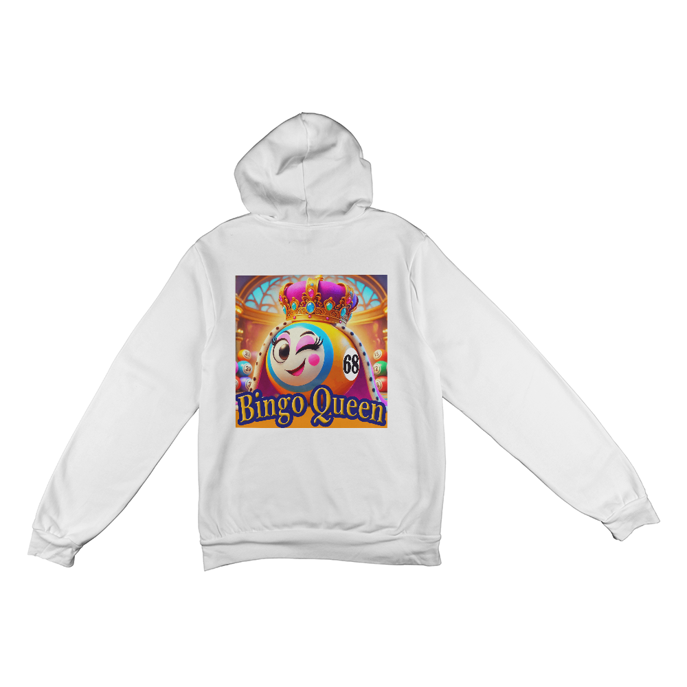 Bingo Queen - Bella + Canvas 3719 Pullover Fleece Hoodie Back Print - Gift for Her