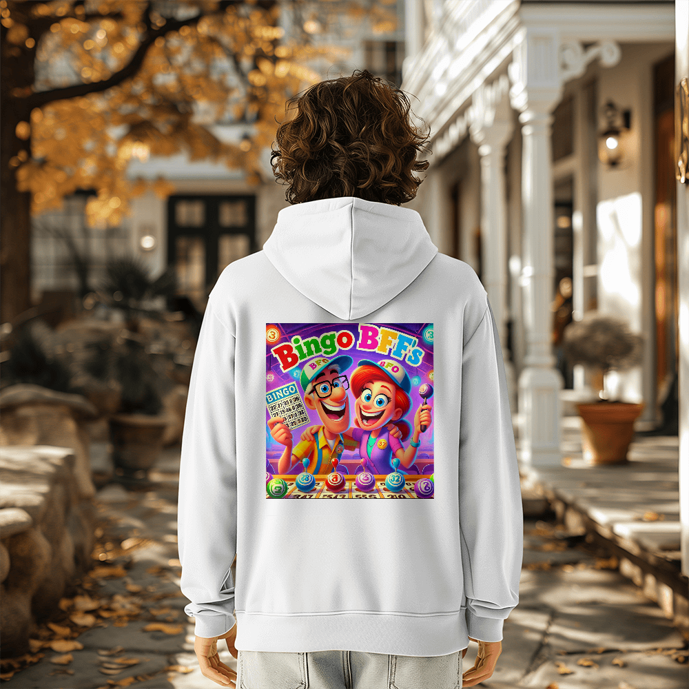 Bingo BFFS 2 - Bella + Canvas 3719 Pullover Fleece Hoodie Back Print - Gift for Her - Gift for Him