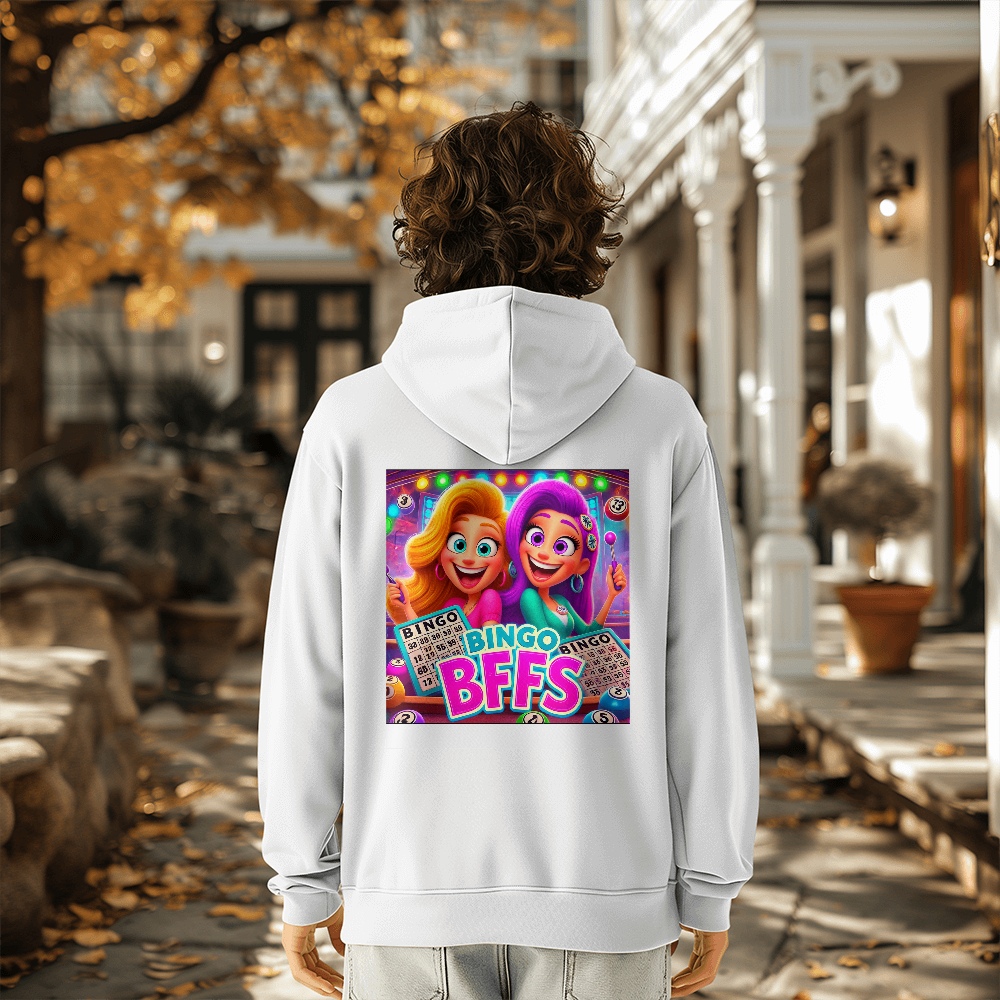 Bingo BFFS 1 - Bella + Canvas 3719 Pullover Fleece Hoodie Back Print - Gift for Her