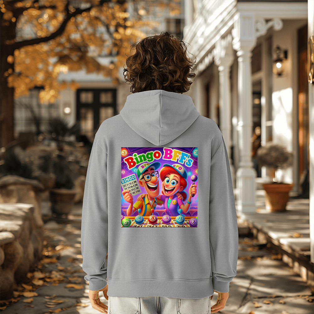 Bingo BFFS 2 - Bella + Canvas 3719 Pullover Fleece Hoodie Back Print - Gift for Her - Gift for Him