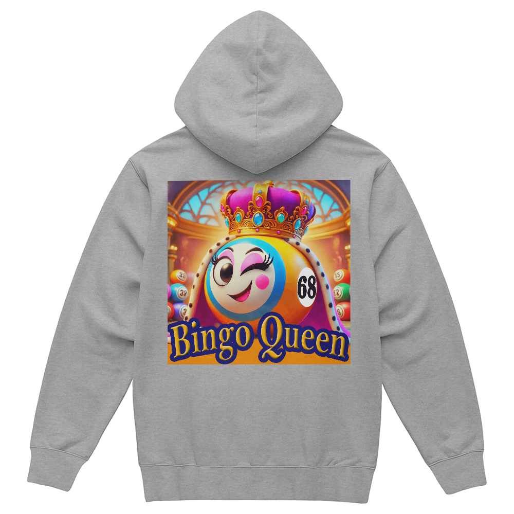 Bingo Queen - Bella + Canvas 3719 Pullover Fleece Hoodie Back Print - Gift for Her