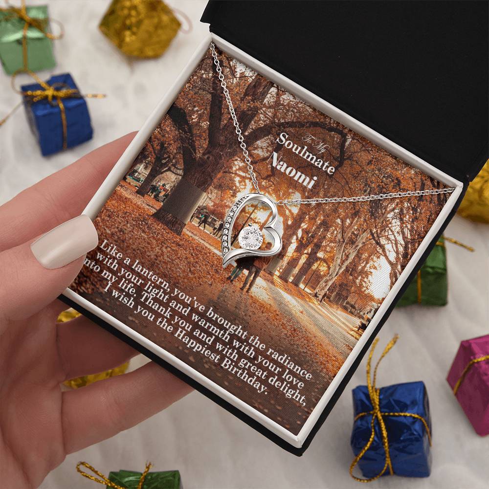 To My Soulmate, Like A Lantern, You've Brought The Radiance With Your Light & Warmth With Your Love Into My Life - Happy Birthday - Forever Love Necklace - Gift for Soulmate
