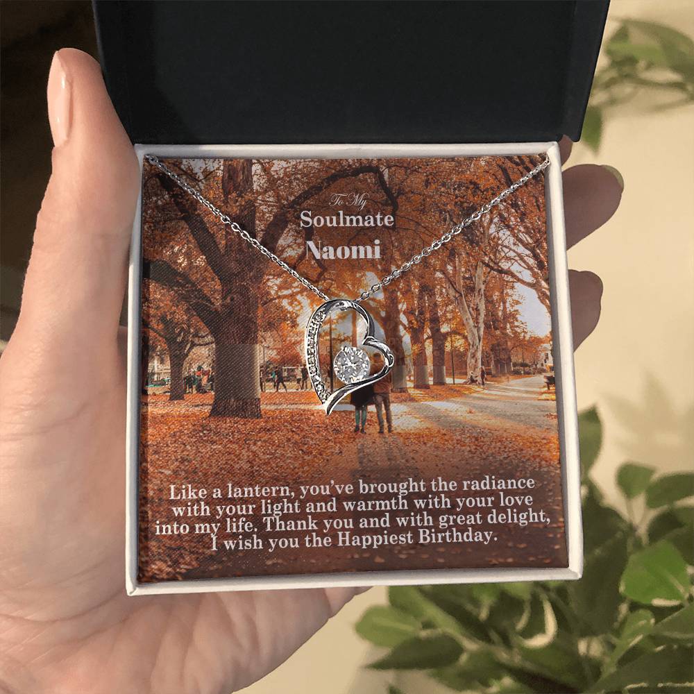 To My Soulmate, Like A Lantern, You've Brought The Radiance With Your Light & Warmth With Your Love Into My Life - Happy Birthday - Forever Love Necklace - Gift for Soulmate