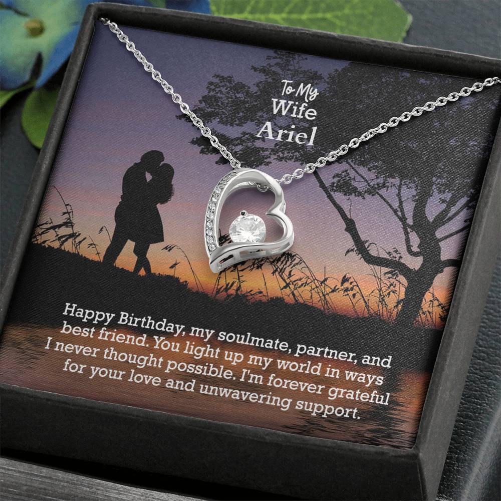 To My Wife, Happy Birthday, My Soulmate, Partner & Best Friend - Forever Love Necklace - Gift for Wife