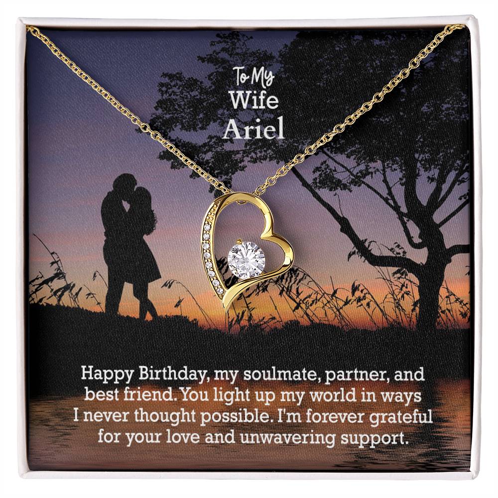 To My Wife, Happy Birthday, My Soulmate, Partner & Best Friend - Forever Love Necklace - Gift for Wife