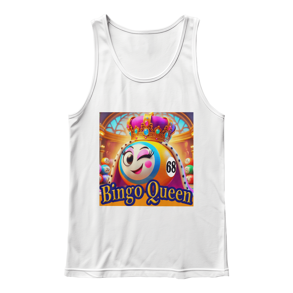 Bingo Queen - Bella + Canvas 3480 Unisex Jersey Tank Front Print - Gift for Her