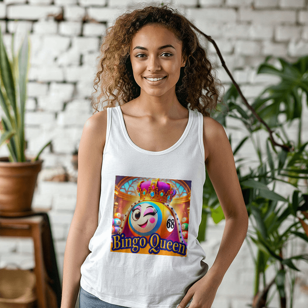 Bingo Queen - Bella + Canvas 3480 Unisex Jersey Tank Front Print - Gift for Her
