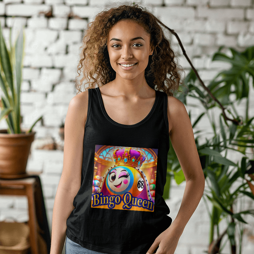 Bingo Queen - Bella + Canvas 3480 Unisex Jersey Tank Front Print - Gift for Her