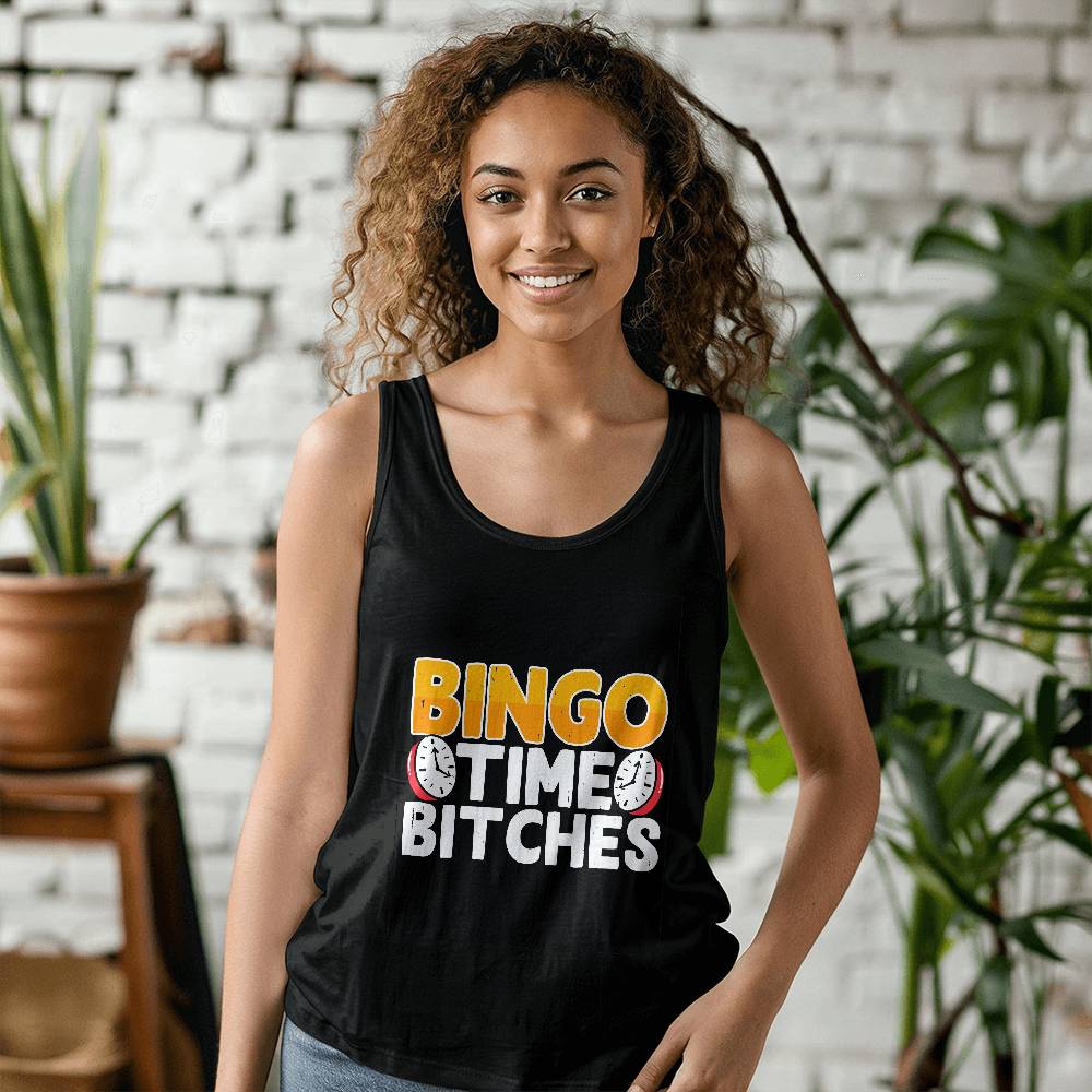 Bingo Time Bitches - 3480 Bella + Canvas Unisex Jersey Tank Front Print - Gift for Her