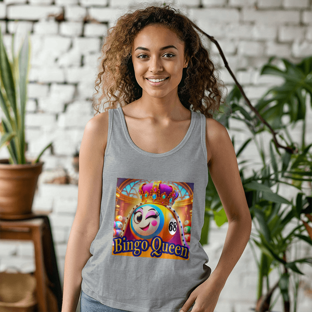 Bingo Queen - Bella + Canvas 3480 Unisex Jersey Tank Front Print - Gift for Her
