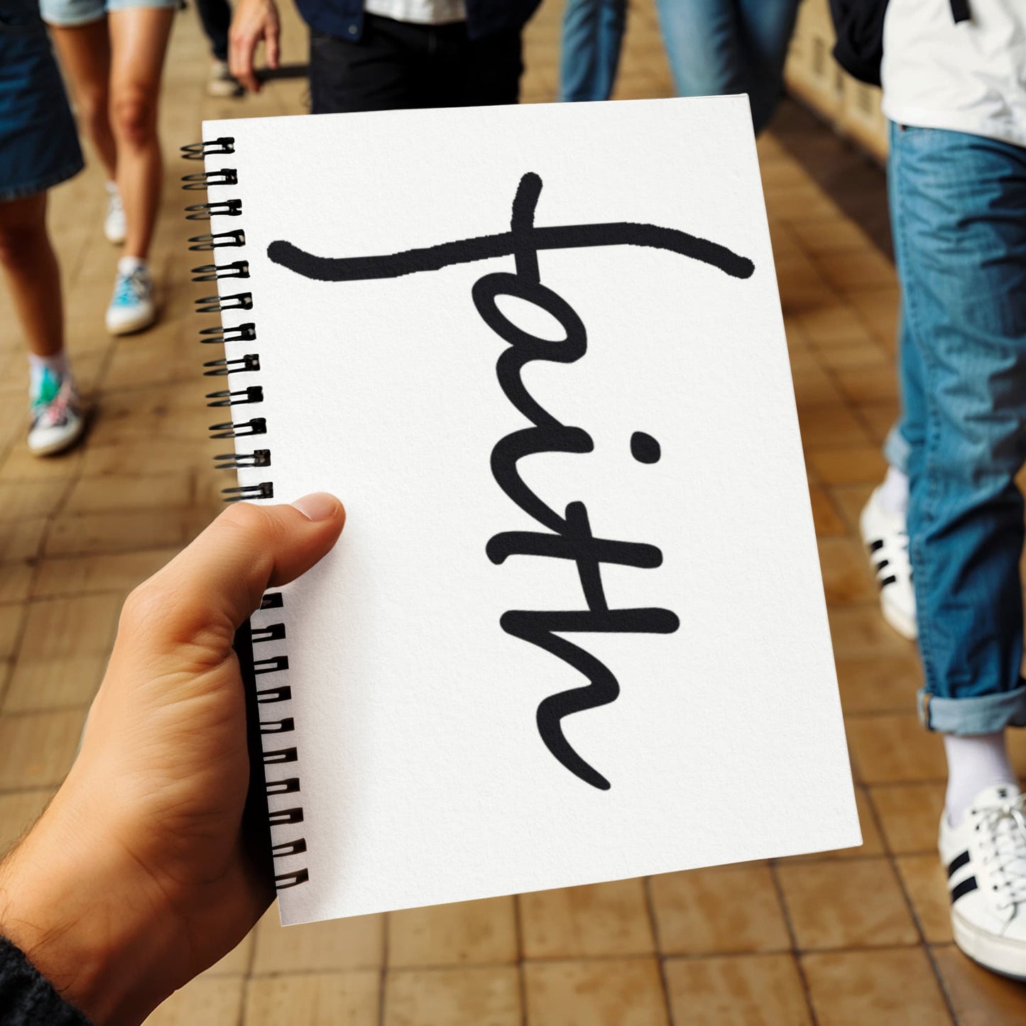 Faith (Black) - Spiral Notebook - Gift for Her - Gift for Him