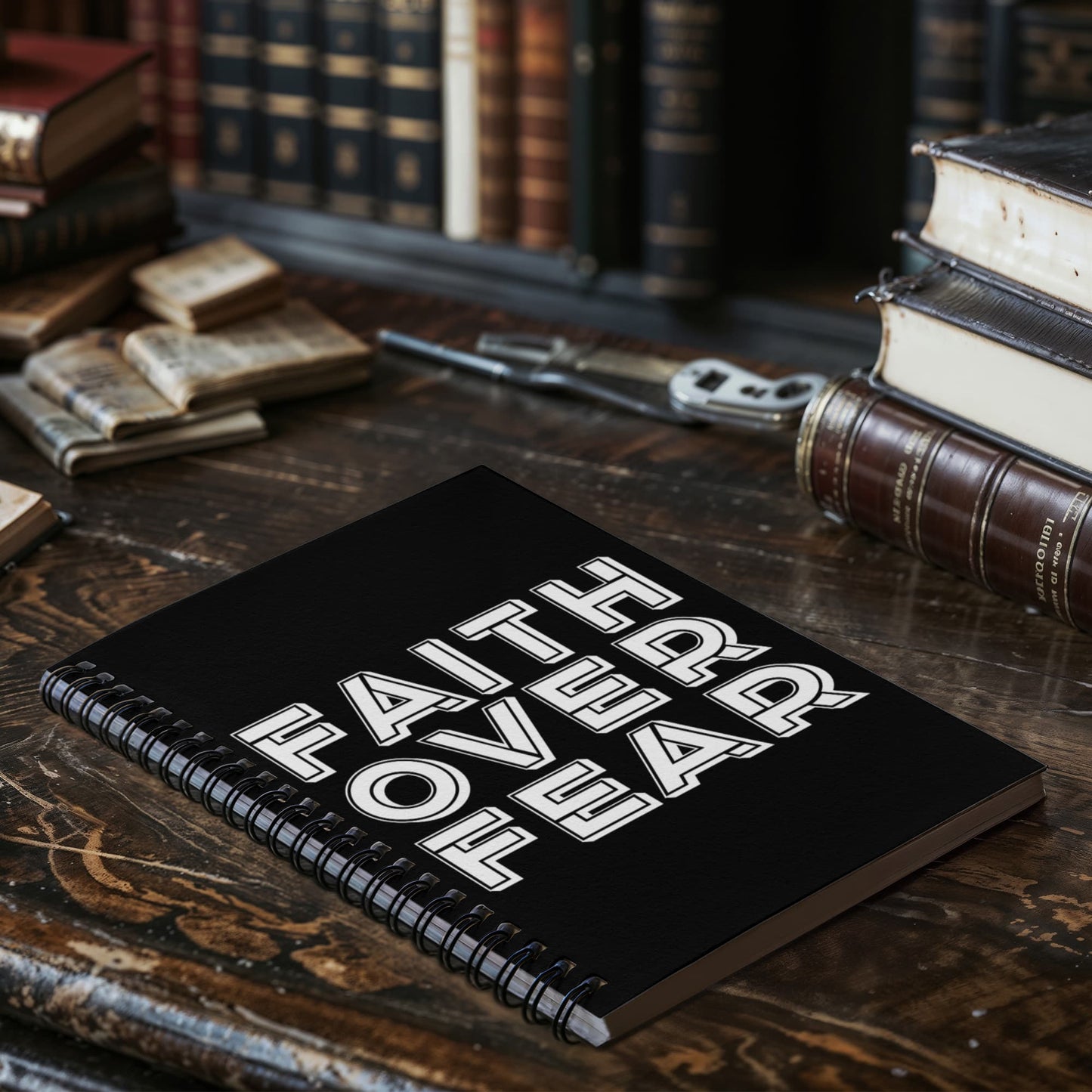 Faith Over Fear (White) - Spiral Notebook - Gift for Her - Gift for Him