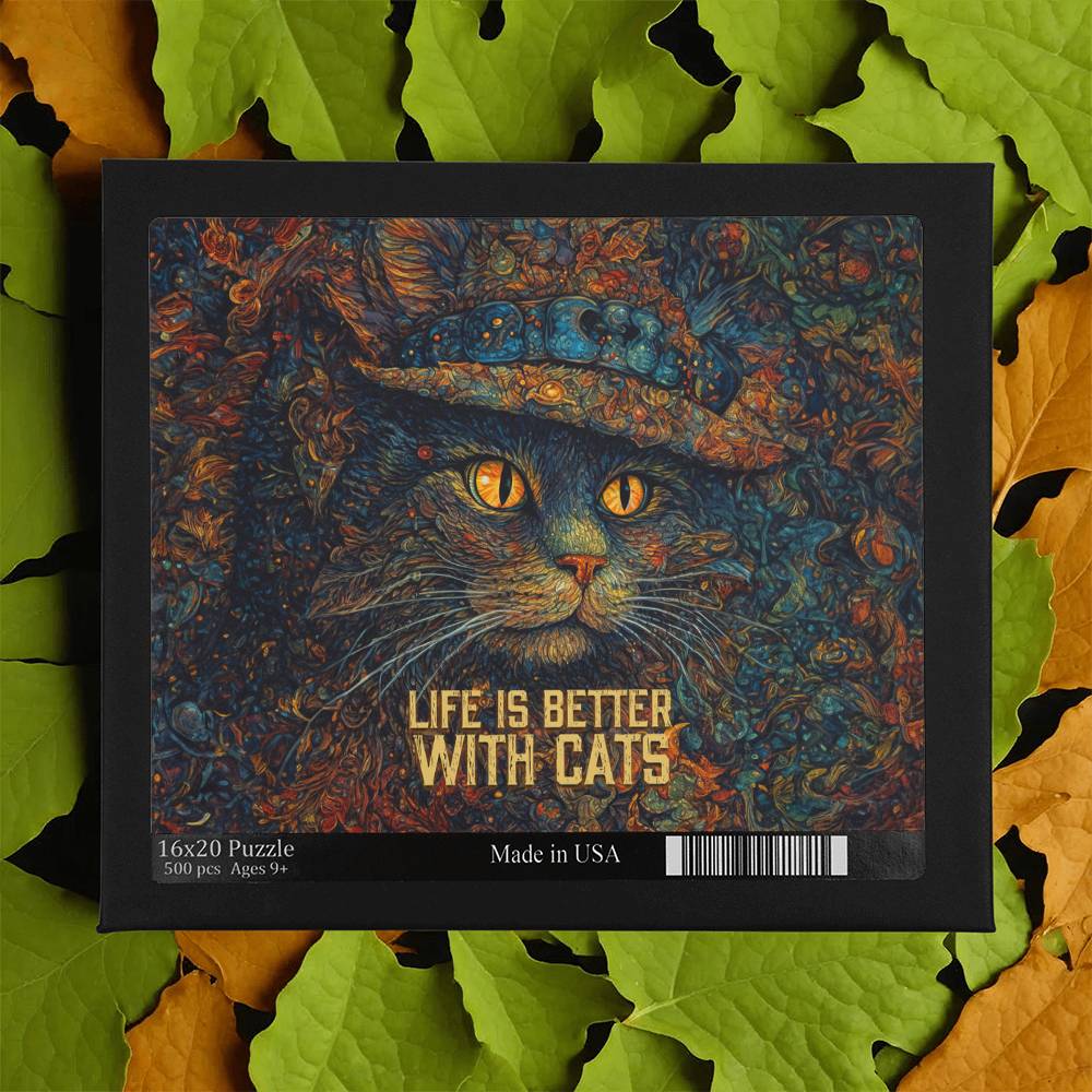Life Is Better With Cats - Puzzle 16" x 20" - Gift for Her - Gift for Him