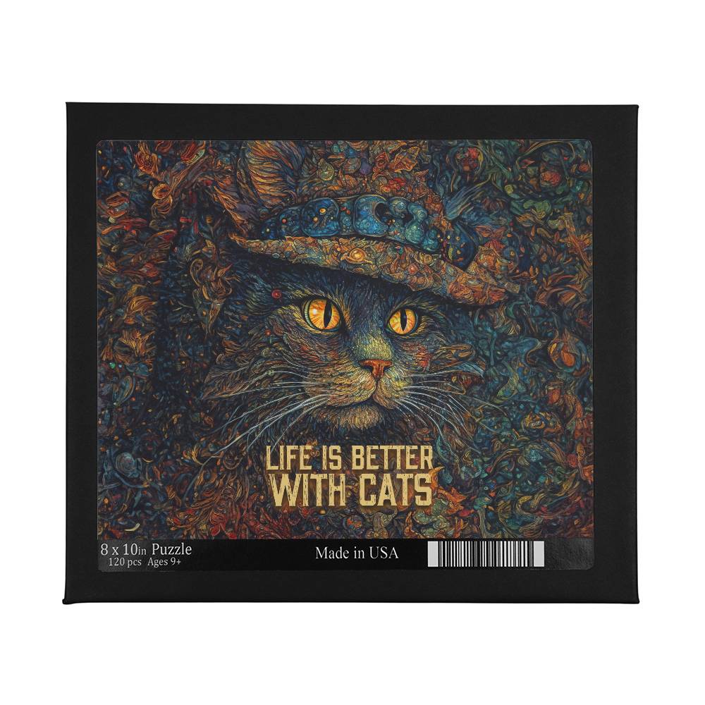 Life Is Better With Cats - Puzzle 8" x 10" - Gift for Her - Gift for Him