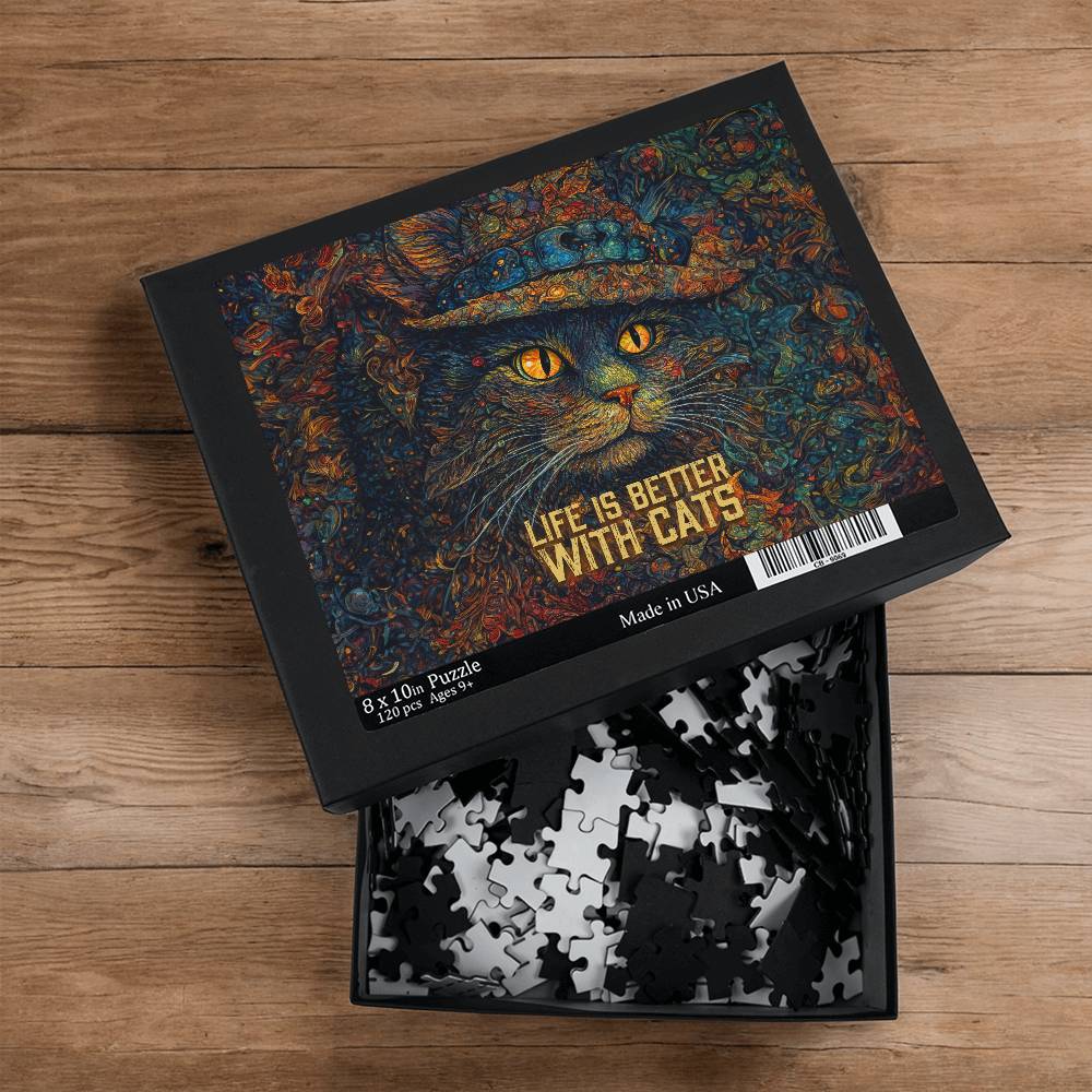 Life Is Better With Cats - Puzzle 8" x 10" - Gift for Her - Gift for Him