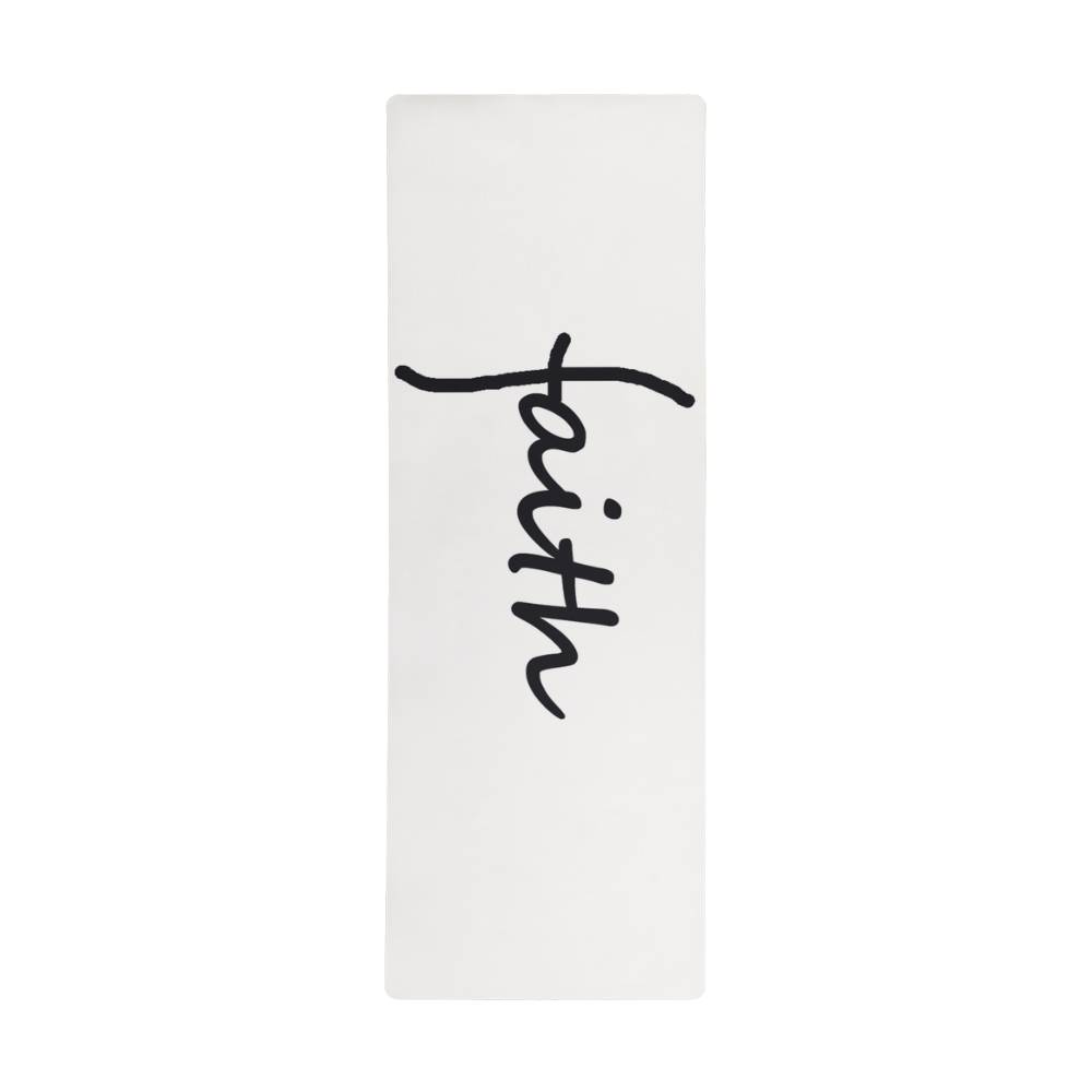 Faith (Black) - Rubber Yoga Mat - Gift for Her - Gift for Him