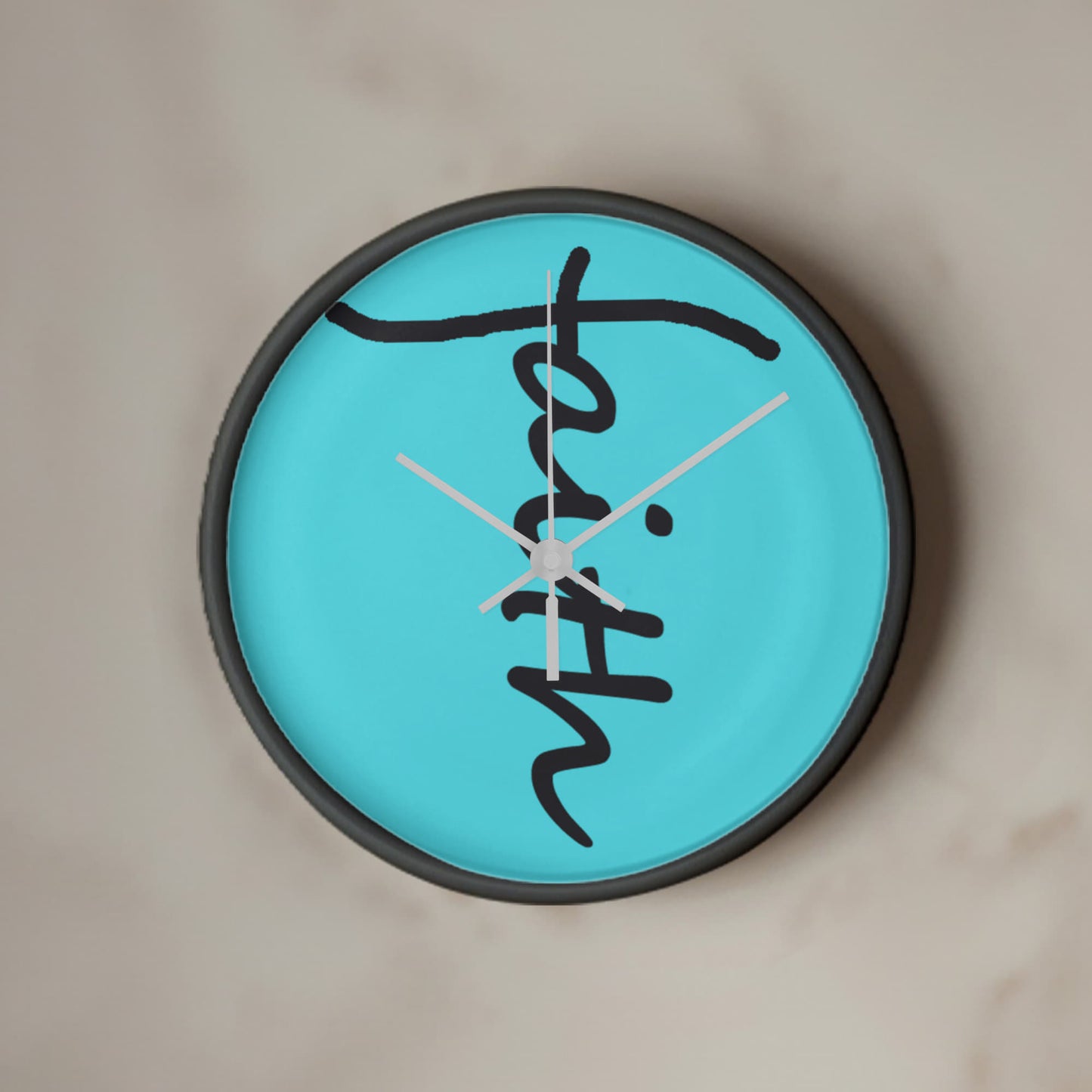 Faith (Black) - Wood Frame 10” Clock - Gift for Her - Gift for Him