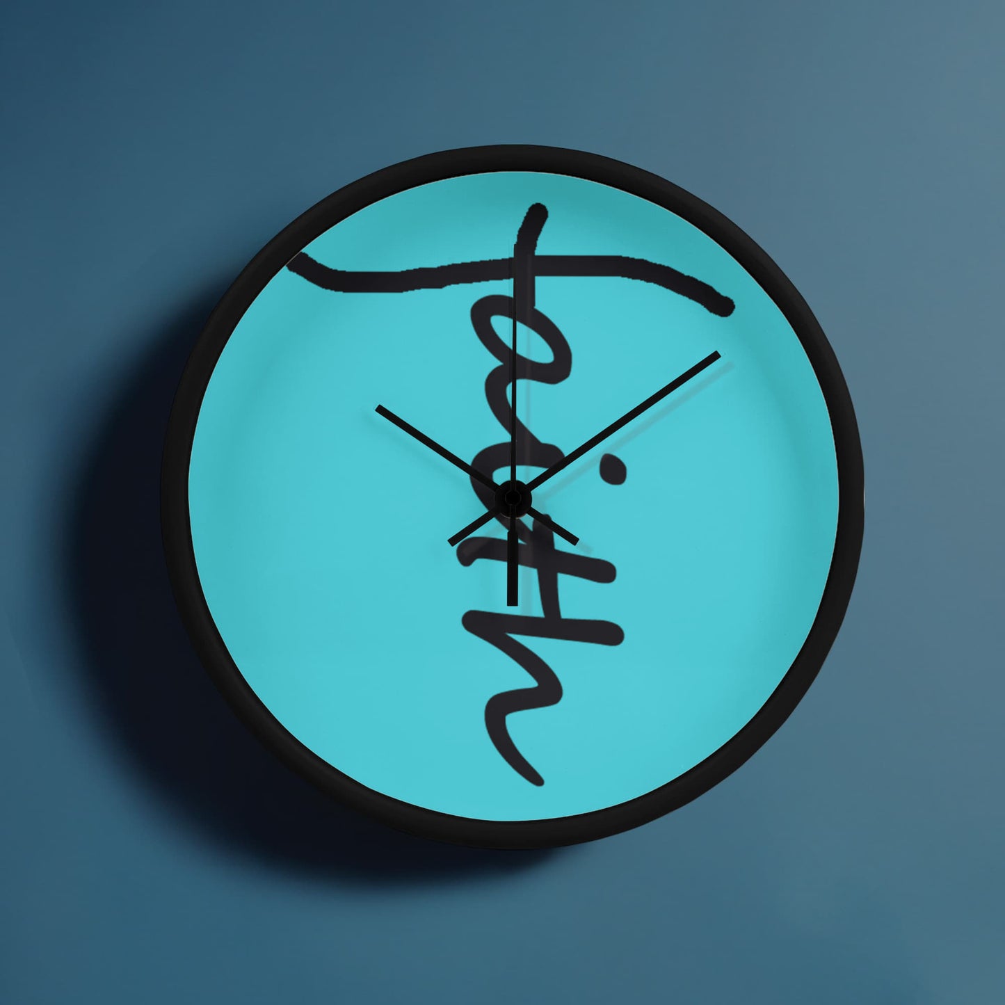 Faith (Black) - Wood Frame 10” Clock - Gift for Her - Gift for Him