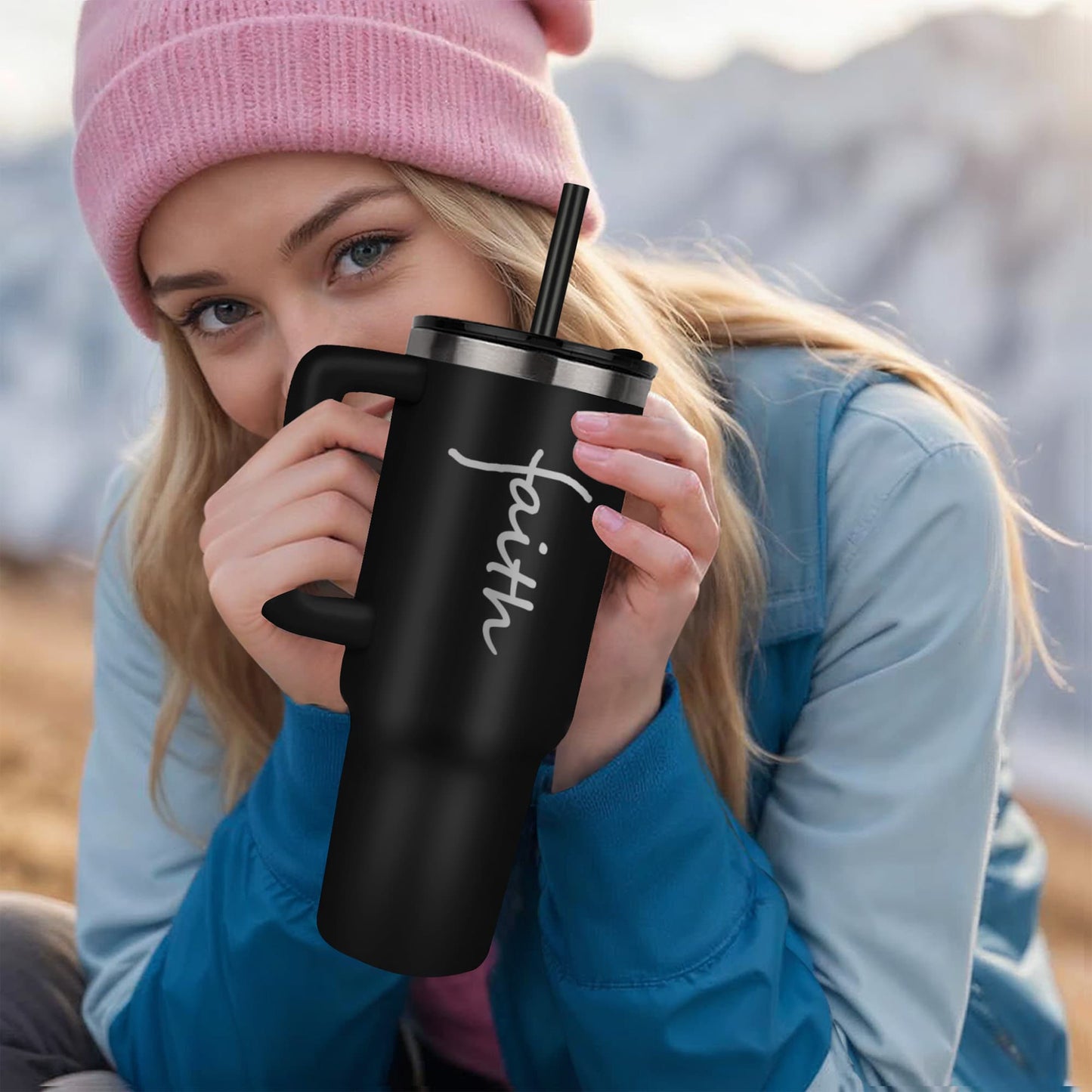 Faith - Pinnacle 40oz Tumbler - Gift for Her - Gift for Him