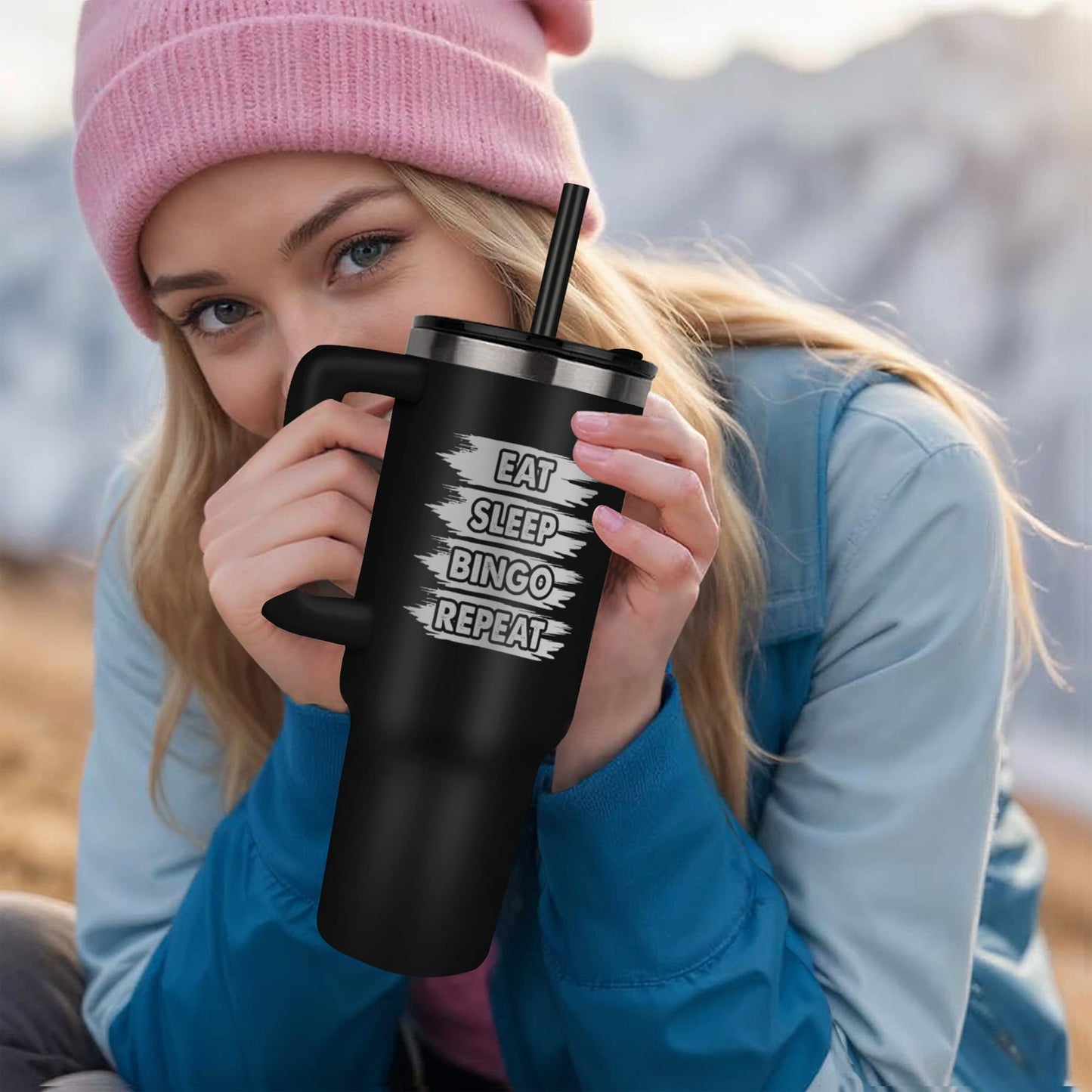 Eat Sleep Bingo Repeat - Pinnacle 40oz Tumbler - Gift for Her - Gift for Him