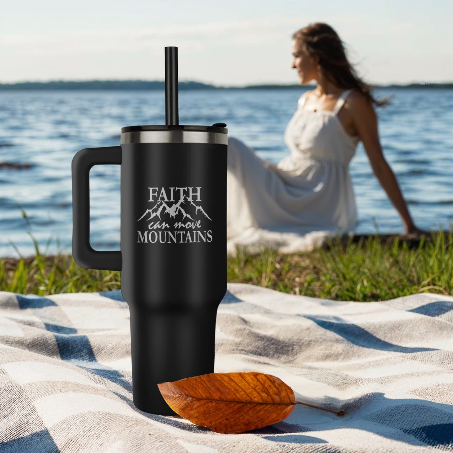 Faith Can Move Mountains - Pinnacle 40oz Tumbler - Gift for Her - Gift for Him