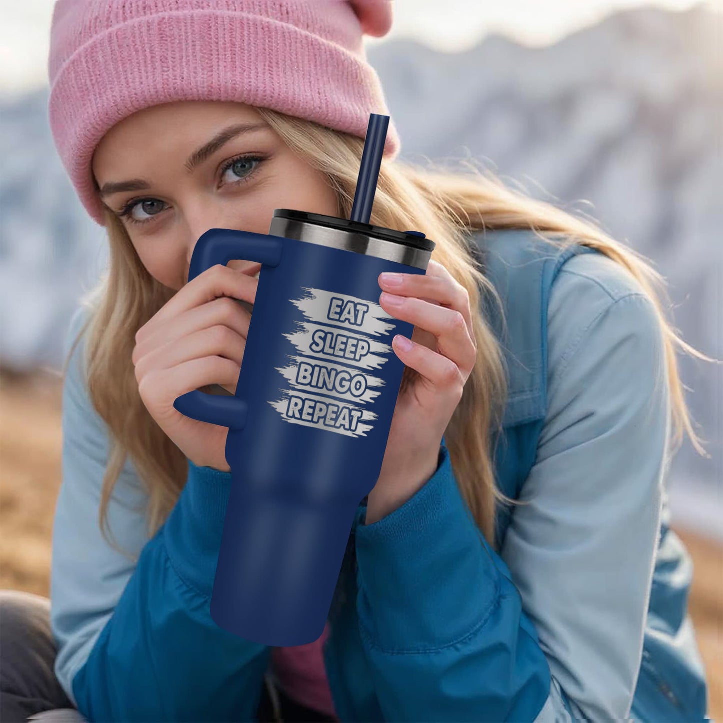 Eat Sleep Bingo Repeat - Pinnacle 40oz Tumbler - Gift for Her - Gift for Him