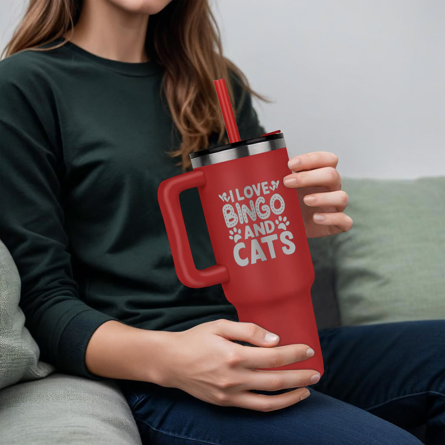 I Love Bingo And Cats - Pinnacle 40oz Tumbler - Gift for Her - Gift for Him