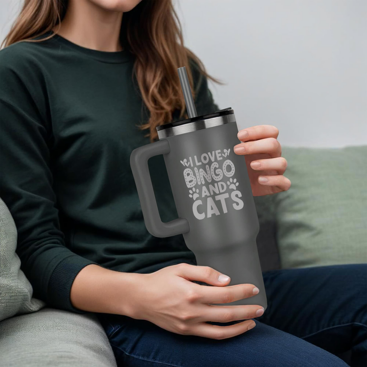 I Love Bingo And Cats - Pinnacle 40oz Tumbler - Gift for Her - Gift for Him