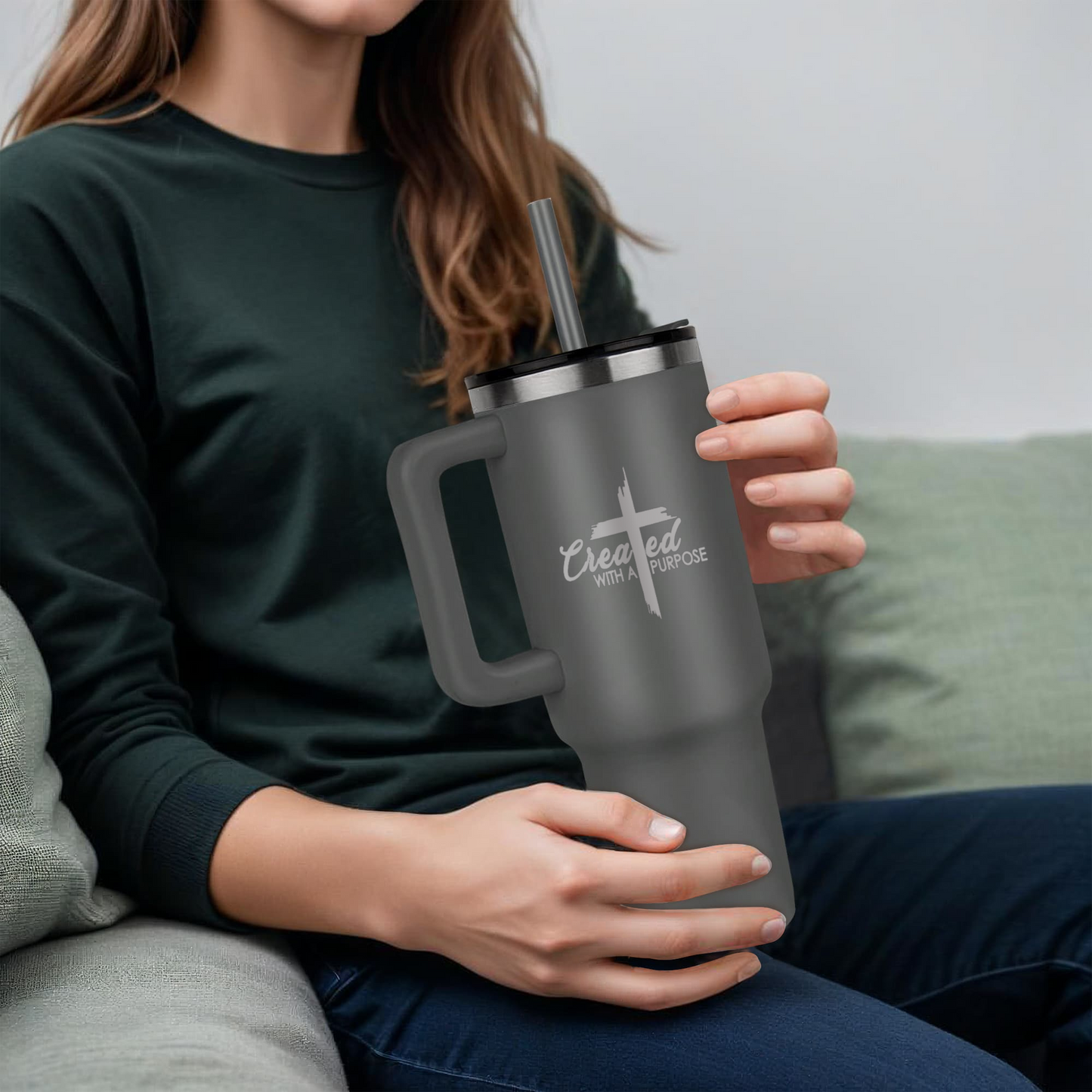 Created With A Purpose - Pinnacle 40oz Tumbler - Gift for Her - Gift for Him