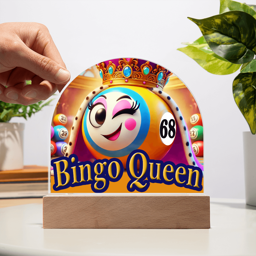 Bingo Queen - Acrylic Dome Plaque - Gift for Her
