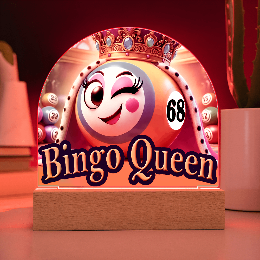 Bingo Queen - Acrylic Dome Plaque - Gift for Her
