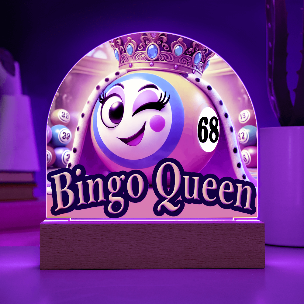 Bingo Queen - Acrylic Dome Plaque - Gift for Her