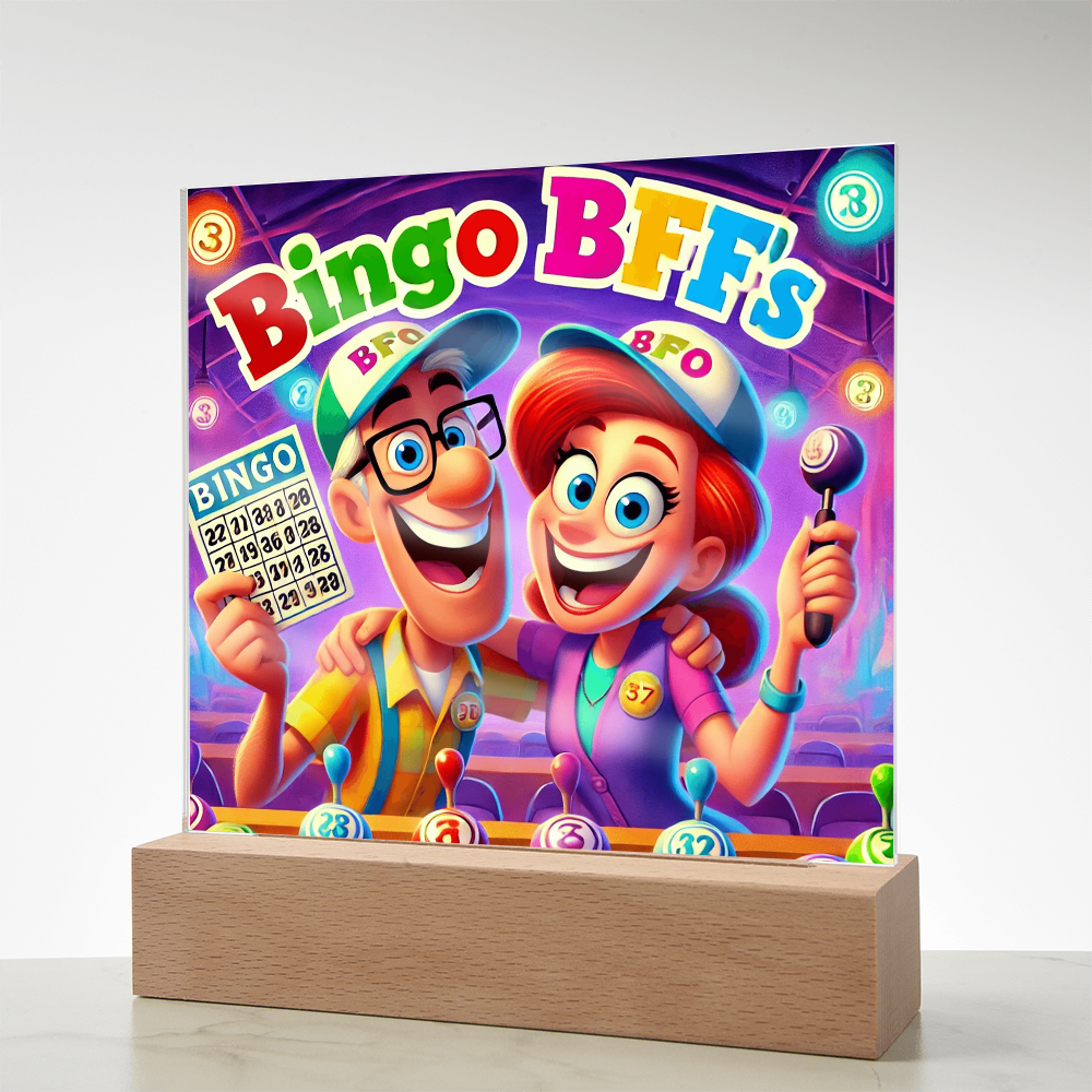 Bingo BFFS 1 - Acrylic Square Plaque - Gift for Her - Gift for Him
