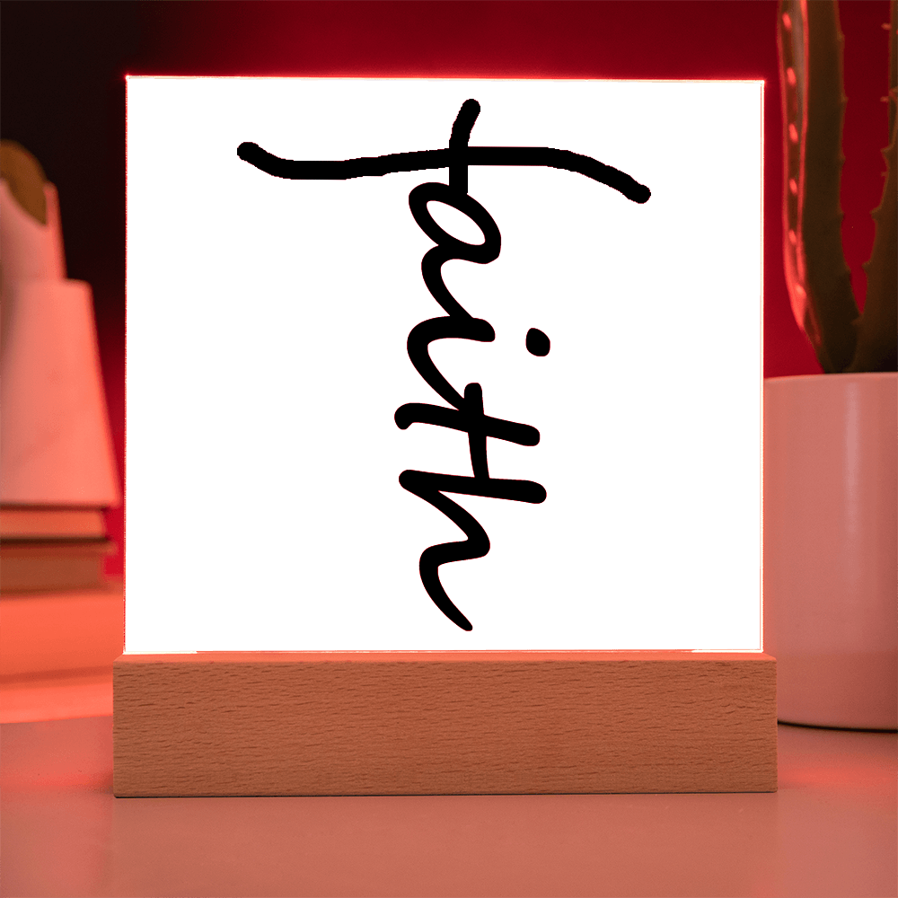 Faith (Black) - Acrylic Square Plaque - Gift for Her - Gift for Him