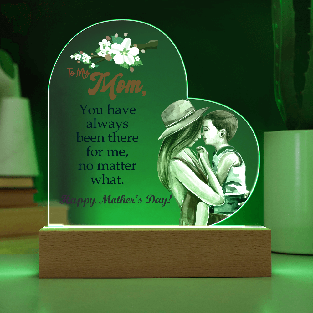 To My Mom, You Have Always Been There For Me - Happy Mother's Day! - Acrylic Heart & Sweetest Devotion Flower Bouquet - Gift for Mom