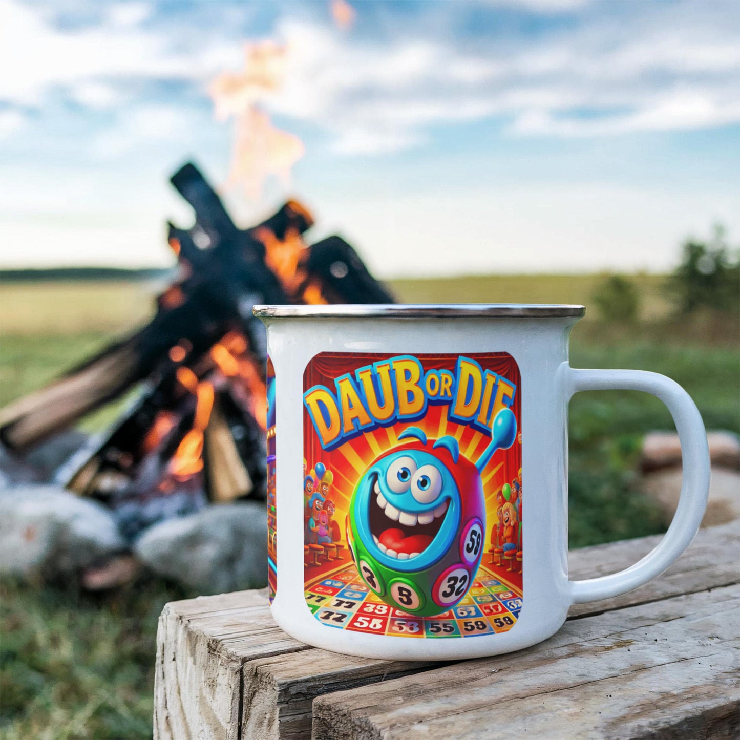 Dab Or Die - 12oz Enamel Camping Mug - Gift for Her - Gift for Him