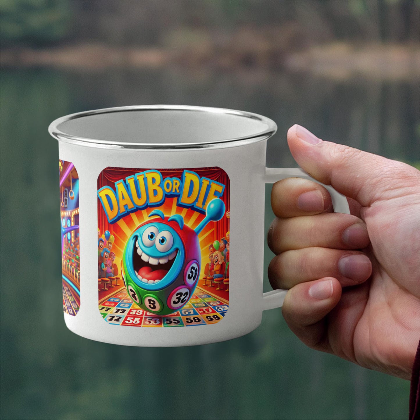 Dab Or Die - 12oz Enamel Camping Mug - Gift for Her - Gift for Him