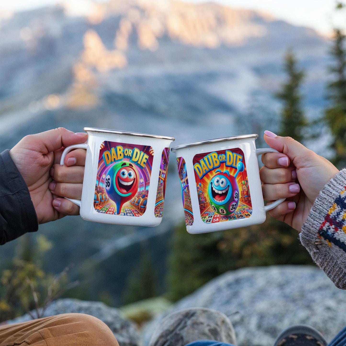 Dab Or Die - 12oz Enamel Camping Mug - Gift for Her - Gift for Him