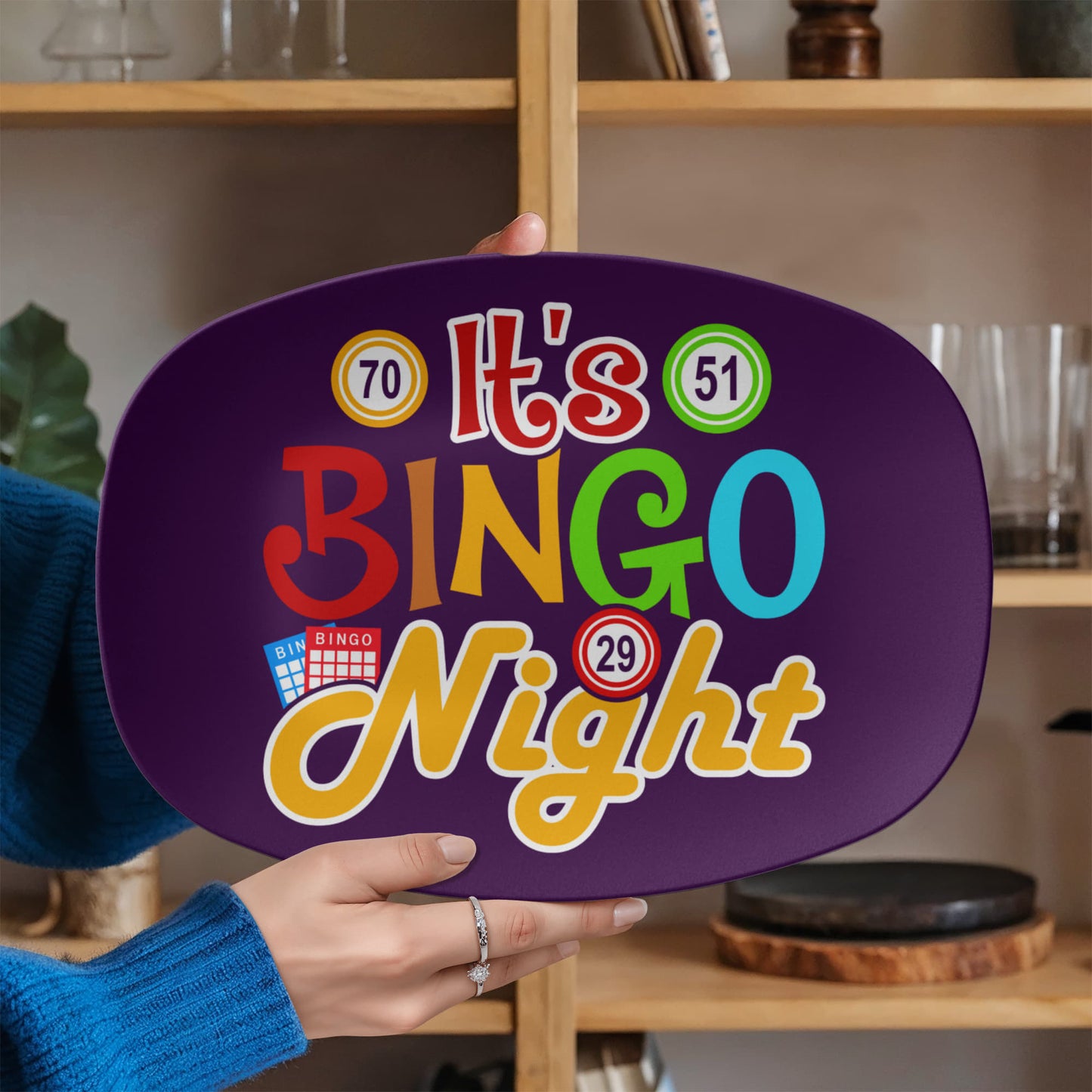 It's Bingo Night - 10” x 14” Platter - Gift for Her - Gift for Him