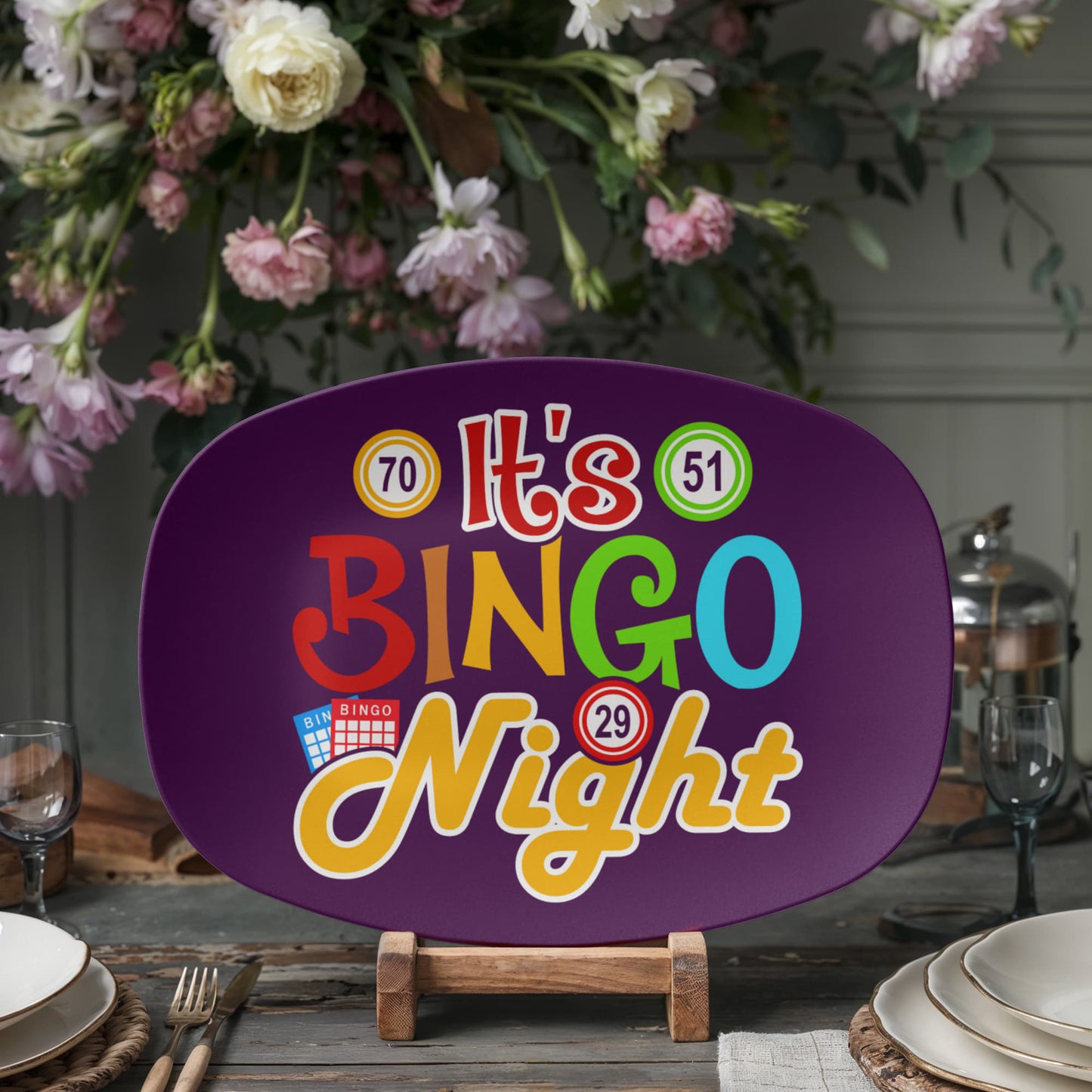 It's Bingo Night - 10” x 14” Platter - Gift for Her - Gift for Him