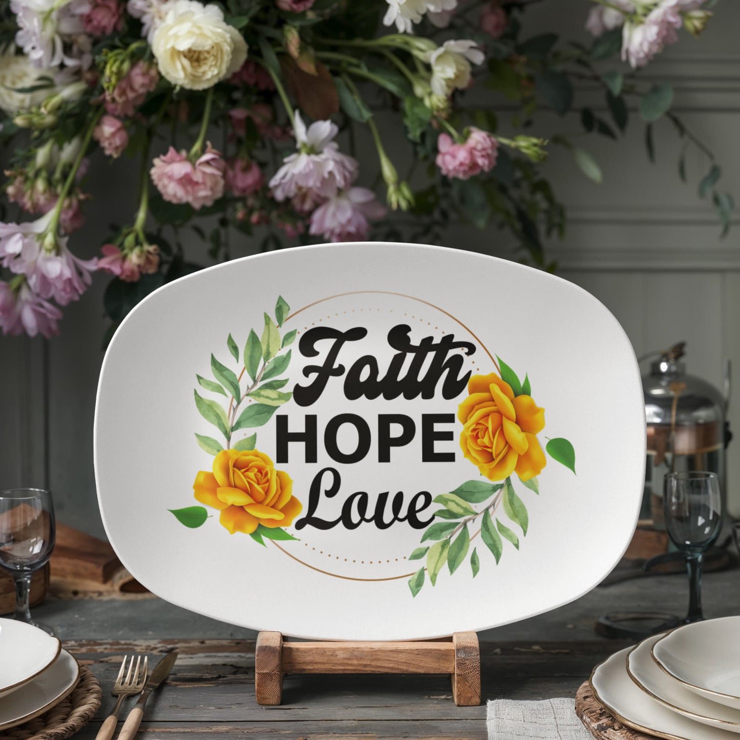 Faith Hope Love - 10” x 14” Platter - Gift for Her - Gift for Him