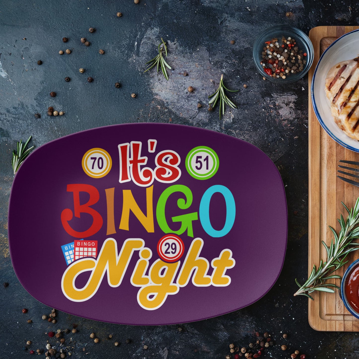 It's Bingo Night - 10” x 14” Platter - Gift for Her - Gift for Him