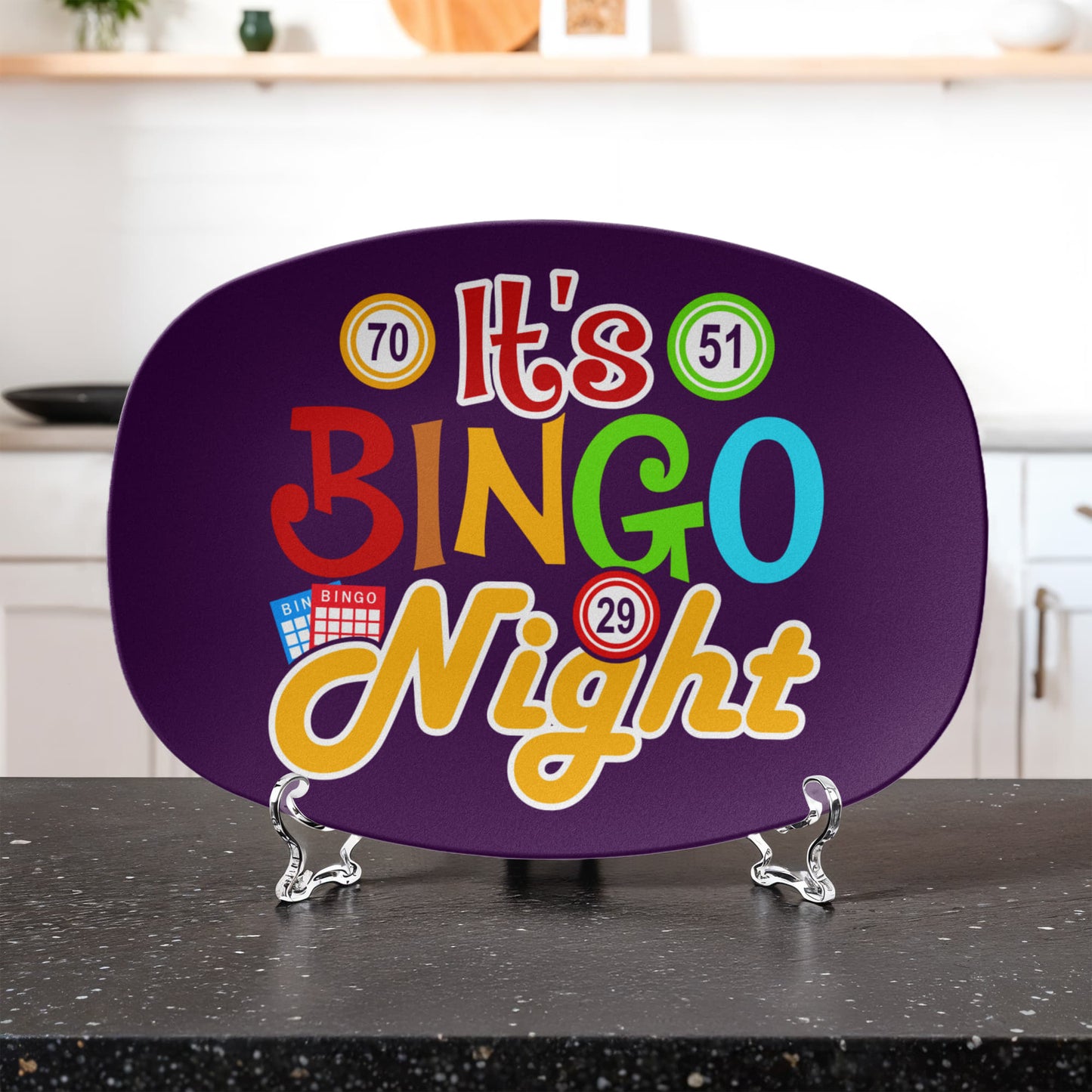 It's Bingo Night - 10” x 14” Platter - Gift for Her - Gift for Him