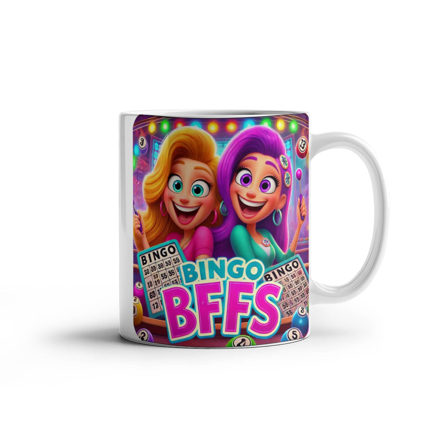 Bingo BFFS 2 - White Ceramic Mug 11oz. & 15oz. - Gift for Her